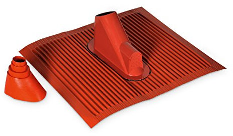 TechniSat Alu Dachziegel Set (mit Gummitülle zur wasserdichten Mast- und Kabeldurchführung 450 x 500mm) ziegelrot