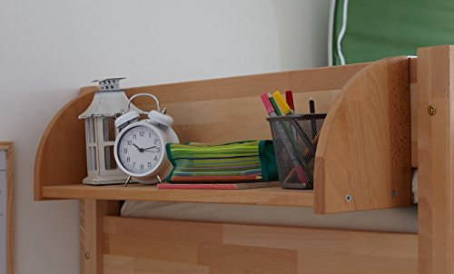 TiCAA Einhängeregal Hochbett und Etagenbett Buche Bio Geölt