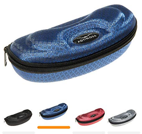 AqtivAqua Funda Protectora Dura para Gafas de natación y Gafas de Sol (Color Azul)