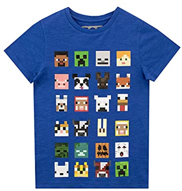 Minecraft Jungen Minecraft kurzärmligen T-Shirt 7 Bis 8 Jahre Blau