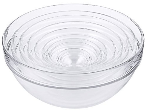 Glasschale aus gehärtetem Glas, stapelbar, viele Größen verfügbar | ERK (A10 - Inhalt: 5,6 ltr.)
