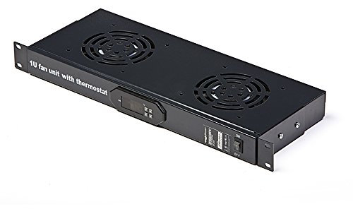 Mach Power AR-DT2F | Termostato Digitale con 2 Ventole 12V per Armadi Rack 19 | Sistema di Raffreddamento Avanzato per Server e Apparecchiature Networking | Nero