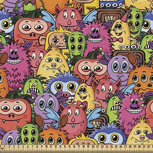 ABAKUHAUS Ausländer Gewebe als Meterware, Karneval der Bestien Design, Schön Gewebten Stoff für Polster und Wohnaccessoires, 1M (148x100cm), Korallenrot Magenta