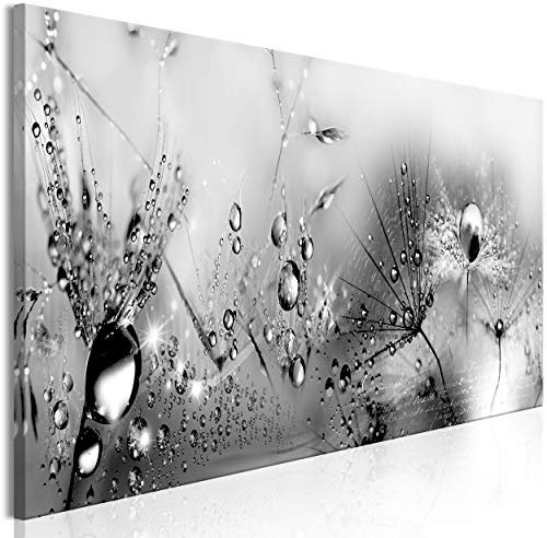 decomonkey Bilder Pusteblume 135x45 cm 1 Teilig Leinwandbilder Bild auf Leinwand Vlies Wandbild Kunstdruck Wanddeko Wand Wohnzimmer Wanddekoration Deko Blumen Abstrakt schwarz-weiß