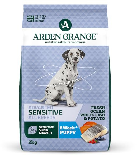 Arden Grange Sensitive Puppy Junior Trockenfutter für Hunde, Fisch, 2 kg