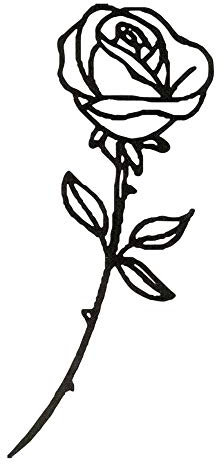 EROSPA® Tattoo-Bogen temporär/Sticker - Schwarze Rose Blume Flower - 10,5 x 6 cm
