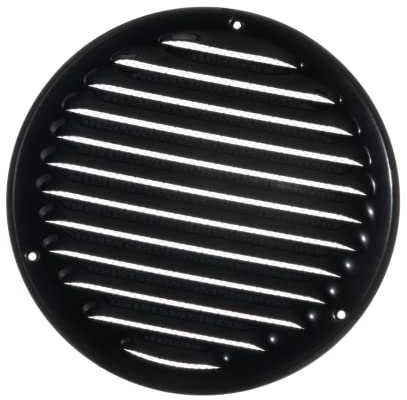 Ø 160mm Rejilla de Ventilación con Mosquitera - Rejillas de Aireación Metálicas - Acero, Negro