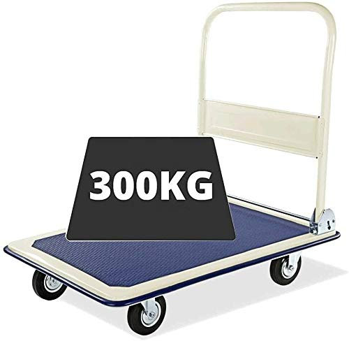 TAHA® 300Kg Heavy Duty Folding Trolley Cart Platform Flat Barrow Sack Truck Blue