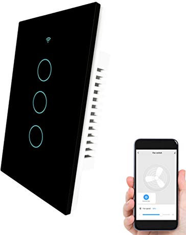 Smart ZigBee Dimmer Switch, Smart Light Switch funziona con Alexa Google Home, Touch Panel in vetro con indicatore LED, Telecomando Tuya / Smart Life App, Domotica