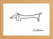 Picasso Dackel Hund Minimalistische Linie Zeichnung Glas Front gerahmter Kunstdruck 25,4 x 34,3 cm Rahmen