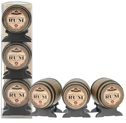 Admiral's Cask Dark Rum, Miniature Barrel Edition | 40% ABV | 3 x 5cl | Cask Aged 5 Year Old Caribbean Rum, Premium Rum with Honey & Vanilla Notes | Enjoy Neat or in Drinks | Miniature Rum Gift Set