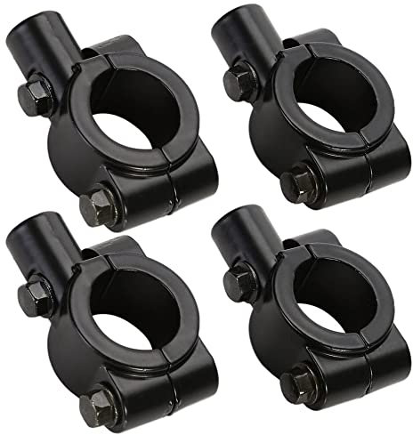 XINCHAO 4 Piezas 10mm Abrazadera Soporte de Espejo Retrovisor de Moto Universal Moto Manillar Espejo Abrazadera para Motocicleta, Bicicleta (Negro)