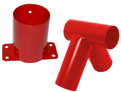 Satz Holzverbindung 100mm 100° + Wandverbindung Schaukel Holzschaukel Rundholz rot