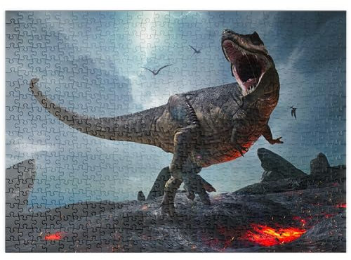 MyPuzzle Tyrannosaurus Rex, in Einer Rauen prähistorischen Welt - Premium 500 Teile Puzzle - MyPuzzle Sonderkollektion von Puzzle Galaxy