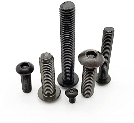 10PCS M6,16mm,Schwarzer Note 10.9 Stahl-Sechskant-Sockelkopf-Knopf-Pilz-bolzenschraube