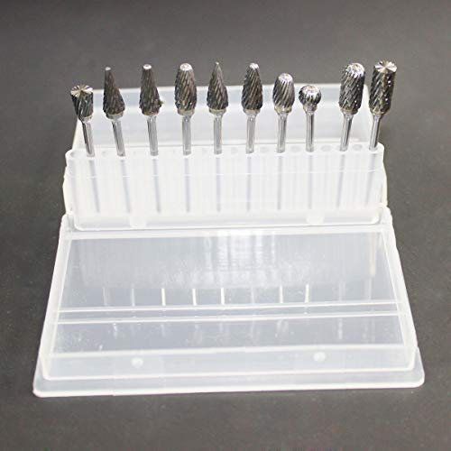 Juego de 10 fresas de carburo de tungsteno de 2,35 mm para taladro, lijadora, fresadora de carburo de tungsteno, fresadora de vástago de carburo de tungsteno, juego de brocas