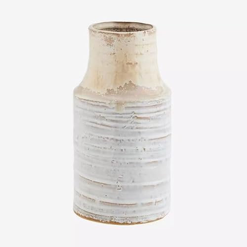 EMH Steingut Vase hoch 21,5 cm beige - weiß von Madam Stoltz