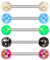 CM Crareesi Mania Lot de 5 piercings de langue en acrylique doux 14 g pour filles et femmes, Plastique