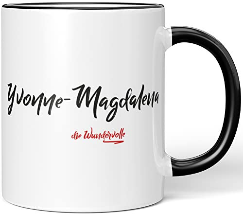 JUNIWORDS Tasse, Yvonne-Magdalena, die Wundervolle, Schwarz (5312748)
