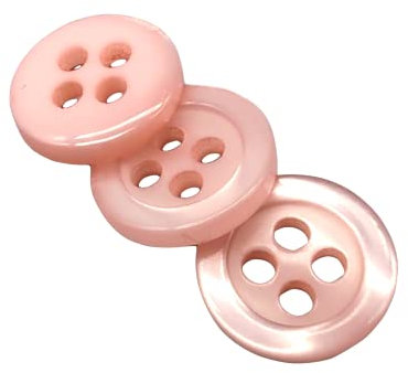 50 Perlmuttknöpfe - 5 Größen und 11 Farben zur Auswahl - Hergestellt und versandt aus Spanien (Rosa, 10 mm)