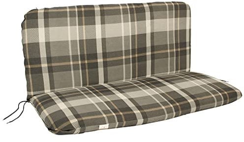 DEGAMO Bankauflage Polsterauflage Seattle für Gartenbank 2-sitzer 98x88cm, mit Rückenteil, grau beige kariert