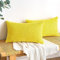 EMEMA Kordsamt Kissenbezug Herbst Dekorative Granulat Sofakissen Dekokissen Kissenbezüge Kissenhülle Couchkissen Überwurf Kissen Zierkissen für Couch Sofa Wohnzimmer 2er Set 30x50 cm Zitronengelb