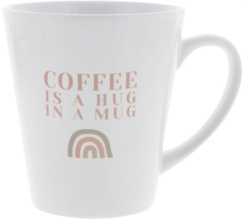 yvolve - Coffee is a hug in a mug - Tasse aus Keramik mit schönem Spruch rundum bedruckt mit Verpackung - Spülmaschinenfest