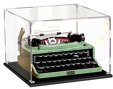 Acryl-Vitrine für Lego Ideas Schreibmaschine 21327 Bausteine Modellset, staubdicht, transparent, transparent, Vitrine (Modell NICHT im Lieferumfang enthalten)(3mm)