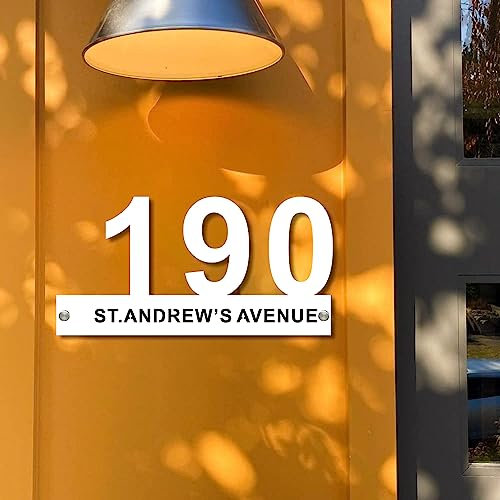 Decorazione Moderna Del Segno Del Numero Civico in Acrilico | Segno Dell'indirizzo Deco Della Metà Del Secolo Con Il Nome Della via | Segno Di Numero Di Indirizzo Con Il Nome Della via