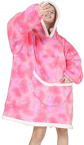 SPSHODOW Coperta con Cappuccio Oversize - Coperta Indossabile in Pile Sherpa da Donna Adulta Coperta con Cappuccio Gigante Calda e Accogliente Felpa Soffice per Donna e Uomo