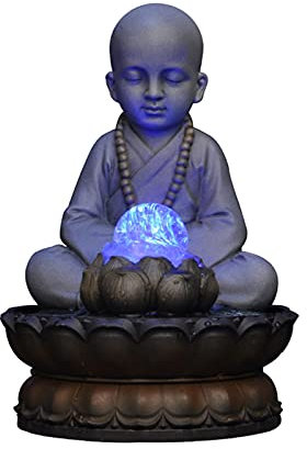 Fuente de Escritorio Fuente de agua de la fuente de la fuente de Buda - Resina Buda estatua que fluye el ornamento de la mesa de la fuente de agua - for la decoración de la oficina en casa Fuente de m