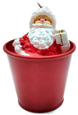 Acan Tradineur - Pack de 3 Vasos con Vela para Navidad con Figuras - Base de Metal - Decoración para Temporada navideña - Ø 6 x 8 cm - Color Surtido