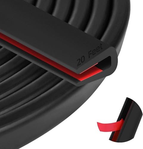 Wonninek Rubber Edge Trim EPDM 20Feet Self-Adhesive U-Shaped Edge Protector for Sheet Metal Length Size 1.5mm Fit 0-2mm Sharp Edge Car Doors Hatches Glass Steel Plates
