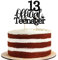 ENLACE Tortendeko 13. Geburtstag Mädchen, Official Teenager Deko, Glitzer Schwarz Kuchendeko, Cake Topper für Jungen und Mädchen