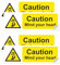 4 PCS Mind Your Head Sign Safety Warning Stickers,Safety Sign,Waterproof Outdoor Vinyl Sticker 30 * 10CM