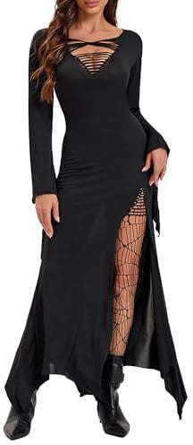 YAOHUOLE Halloween Kostüm Damen Gruselig Korsett Kleid Halloween Schwarzes Kleid Halloween Schwarze M