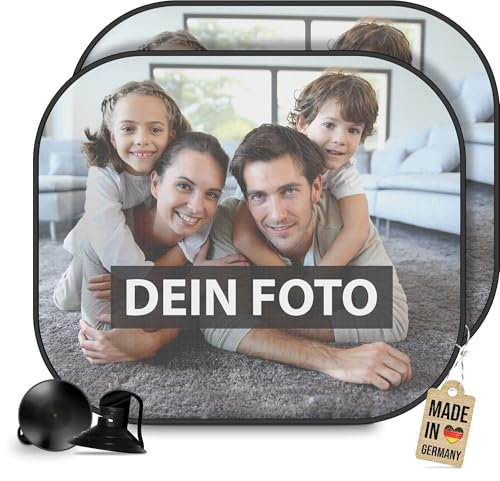 PR Print Royal Personalisierter Auto Sonnenschutz - 2er-Set - mit Foto und Name selbst gestalten - Sonnenblende fürs Auto, Personalisierte Geschenke, Kinder, Baby | Fotogeschenk
