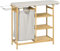 HOMCOM Cesto de ropa sucia 57,4 L Cesto de ropa sucia con tabla de planchar y plancha, caja de ropa sucia con estante de 3 niveles, bolsa extensible y extraíble, para cuartos de baño, bambú,