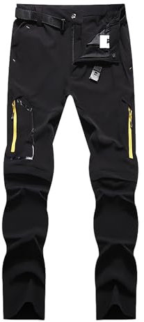 PODOLIXIA Wanderhose Herren Zip Off Atmungsaktiv Wasserdicht Funktionshose Leicht Softshellhose Lässiger Trekkinghose Herren Outdoor Gerade Beine Sporthose