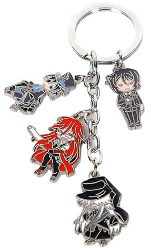 Black Butlers Schlüsselanhänger Anime Four Figur Auto Accessories Black Butlers Metall Anhänger Kette Black Butlers Cool Deko