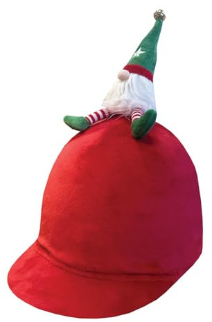 Equetech Gonk Elf Weihnachtsmütze, festlich, Seidenreithelm, Rot
