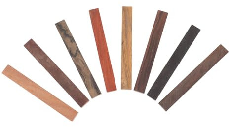JEWEDECO 8pcs Wood Pen Blanks for Woodturning DIY Craft Pen Making Kit Exotic Wood Suitable for Lathe Turning and Carving Projects