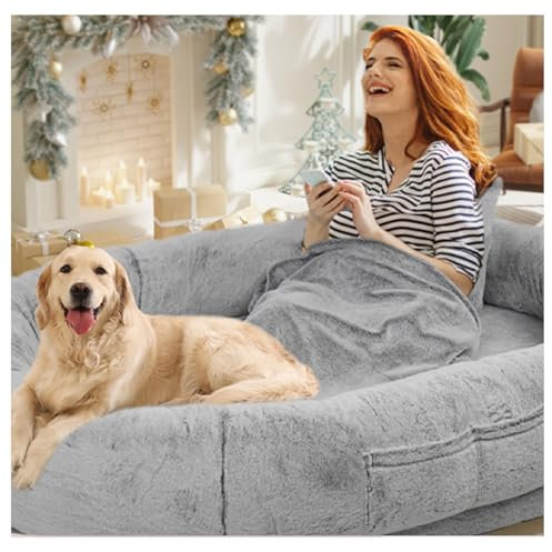 Orthopädisches hundebett，hundebett for menschen，Hundebett，Katzenbett，erwachsenen- und hundebetten ，Extrem Komfortables Hundebett for Menschen，Waschbar Hundesofa(L*W*H:165*100*25CM/65*39*9IN)