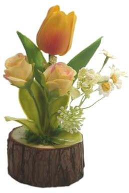 JYCRA Künstliche Tulpen Im Topf, Tisch-Tulpen-Blumenarrangement Im Künstlichen Topf, Künstliche Kunstblumen für Heimdekoration, Frühlings-Dekoration, Blumenarrangements (A)
