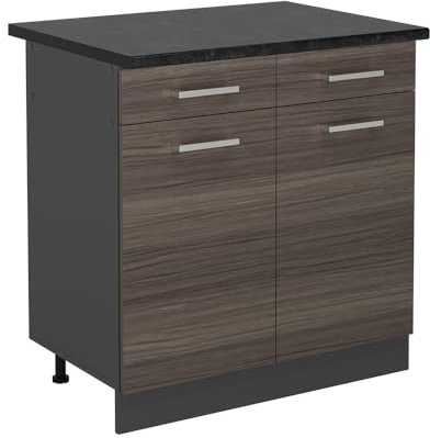Vicco Mueble bajo de Cocina R-Line, Gris Noble, 80 cm, ET Antracita