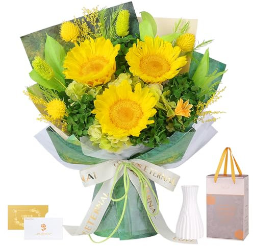 Preserved Sunflower Bouquet, Flowers for Delivery, Gifts for Women Mom