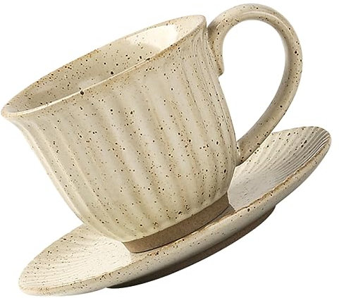 KICHOUSE Tazza Da Caffè Multifunzione Set Di 2 Tazze in Ceramica E Piattino