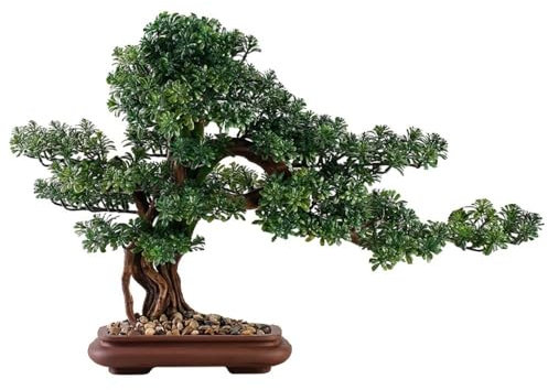 lskdnrufh Zimmerpflanze for Büro, Hotel, Wohnzimmer, Simulations-Bonsai-Baum mit Keramik-Blumentopf
