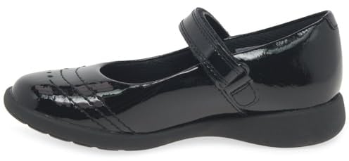 Clarks Etch Gem K Girls School Shoes 1.5 Black Patent