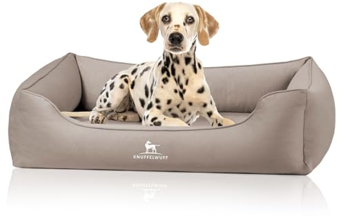 Knuffelwuff orthopädisches Hundebett Oliver, XL - Hellbraun | Easy Clean Wildlederoptik | Memory Foam | wasserabweisend waschbar | gelenkschonend robust für kleine bis große Hunde